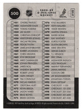 Load image into Gallery viewer, Checklist # 5 (# 401 - # 500) (NHL Hockey Card) 2008-09 O-Pee-Chee # 500 Mint