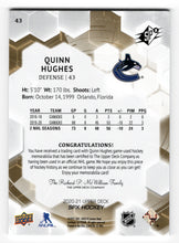 Load image into Gallery viewer, Quinn Hughes - Vancouver Canucks (NHL Hockey Card) 2020-21 Upper Deck SPx Jersey # 43 Mint