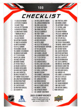 Load image into Gallery viewer, Checklist # 1 - Lucas Raymond - Detroit Red Wings - Ice Battles (NHL Hockey Card) 2022-23 Upper Deck MVP # IB 100 Mint