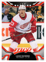 Load image into Gallery viewer, Checklist # 1 - Lucas Raymond - Detroit Red Wings - Ice Battles (NHL Hockey Card) 2022-23 Upper Deck MVP # IB 100 Mint