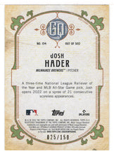 Load image into Gallery viewer, Josh Hader 25/150 Milwaukee Brewers (MLB Baseball Card) 2022 Topps Gypsy Queen Blue # 194 Mint