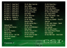 Load image into Gallery viewer, Checklist # 2 (Trading Card) CSI: Crime Scene Investigation - 2003 Strictly Ink # 100 - Mint