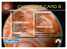 Load image into Gallery viewer, Checklist Card B (Trading Card) Star Trek Voyager - Season One - Series One - 1995 Skybox # 98 - Mint