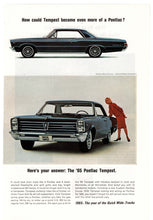 Load image into Gallery viewer, Pontiac 1965 Tempest - Vintage Ad - (The Year of the Quick Wide-Tracks) # 35 - General Motors Company 1965