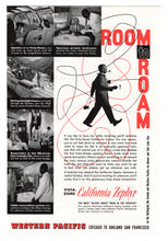 Load image into Gallery viewer, California Zephyr - Western Pacific Railway Vintage Ad - (Room to Room) # 239 - 1960's