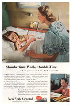 Load image into Gallery viewer, New York Central Railway Vintage Ad - (Slumbertime Works Double-Time) # 340 - 1960's