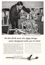 Load image into Gallery viewer, Douglas DC-8 Jet Vintage Ad - (On the DC-8, even the Little Things were Designed with You in Mind) # 362 - 1960's