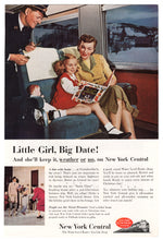 Load image into Gallery viewer, New York Central Railway Vintage Ad - (Little Girl, Big Date) # 449 - 1960's