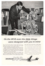 Load image into Gallery viewer, Douglas DC-8 Jet Vintage Ad - (Finest in Jet Flight) # 456 - 1960's
