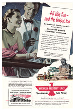 Load image into Gallery viewer, American President Cruise Lines Vintage Ad - (SS President Wilson & SS President Cleveland) # 493 - 1960's