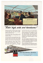 Load image into Gallery viewer, General Motors Electro-Motive Train Division Vintage Ad - (Ridin' High, Wide and Handsome) # 616 - 1960's