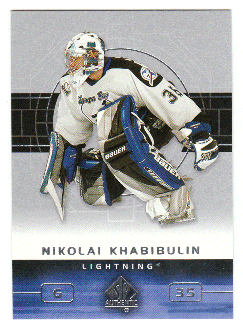 Nikolai Khabibulin - Tampa Bay Lightning (NHL Hockey Card) 2002-03 Upper Deck SP Authentic # 80 Mint