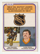 Don Edwards - Glenn Resch - League Leaders (NHL Hockey Card) 1981-82 O-Pee-Chee # 389 VG