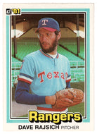 Dave Rajsich - Texas Rangers (MLB Baseball Card) 1981 Donruss # 267 NM/MT