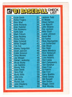 Checklist # 1 (MLB Baseball Card) 1981 Donruss # NNO NM/MT