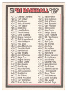 Checklist # 4 (MLB Baseball Card) 1981 Donruss # NNO NM/MT