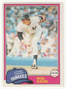 Ron Davis - New York Yankees (MLB Baseball Card) 1981 O-Pee-Chee # 16 NM