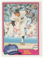 Ron Davis - New York Yankees (MLB Baseball Card) 1981 O-Pee-Chee # 16 NM