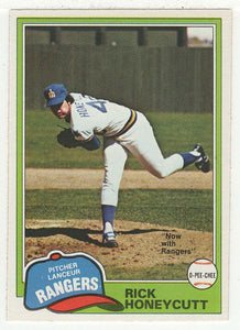 Rick Honeycutt - Texas Rangers (MLB Baseball Card) 1981 O-Pee-Chee # 33 NM