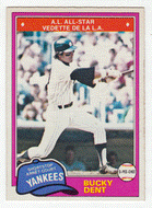 Bucky Dent - New York Yankees - All-Star (MLB Baseball Card) 1981 O-Pee-Chee # 164 NM