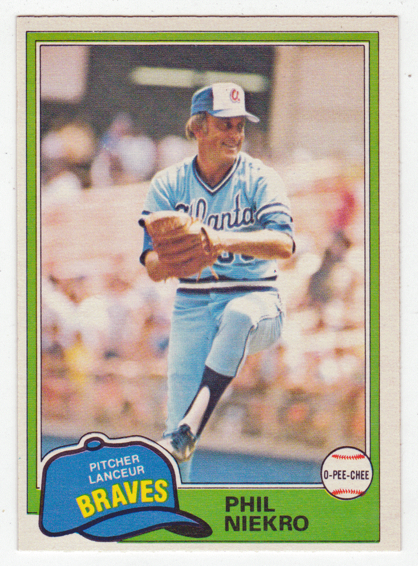 Phil Niekro - Atlanta Braves (MLB Baseball Card) 1981 O-Pee-Chee # 201 NM