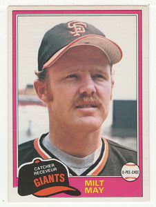 Milt May - San Francisco Giants (MLB Baseball Card) 1981 O-Pee-Chee # 273 NM