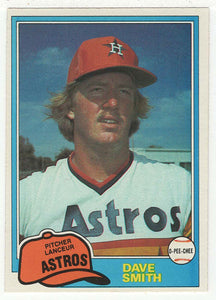 Dave Smith - Houston Astros (MLB Baseball Card) 1981 O-Pee-Chee # 287 NM