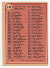 Load image into Gallery viewer, Checklist # 251 - # 374 (MLB Baseball Card) 1981 O-Pee-Chee # 338 NM
