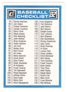 Checklist # 2 (MLB Baseball Card) 1982 Donruss # NNO Mint