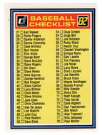 Checklist # 4 (MLB Baseball Card) 1982 Donruss # NNO Mint