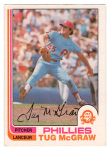 Tug McGraw - Philadelphia Phillies (MLB Baseball Card) 1982 O-Pee-Chee # 250 VG/NM