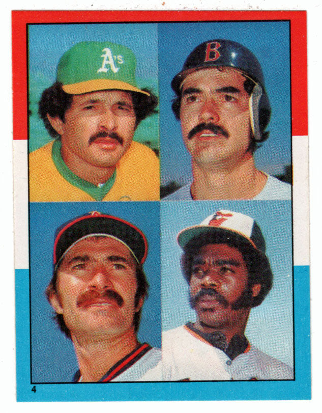 Tony Armas - Bobby Grich - Dwight Evans - Eddie Murray (MLB Baseball Card) 1982 Topps Stickers # 4 Mint