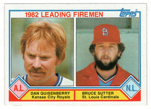 Dan Quisenberry - Bruce Sutter - Leading Fireman (MLB Baseball Card) 1983 Topps # 708 VG/NM