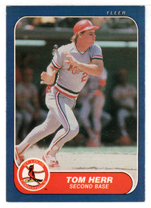 Tom Herr - St. Louis Cardinals (MLB Baseball Card) 1986 Fleer # 37 Mint