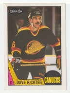 Dave Richter RC - Vancouver Canucks (NHL Hockey Card) 1987-88 O-Pee-Chee # 261 N/M