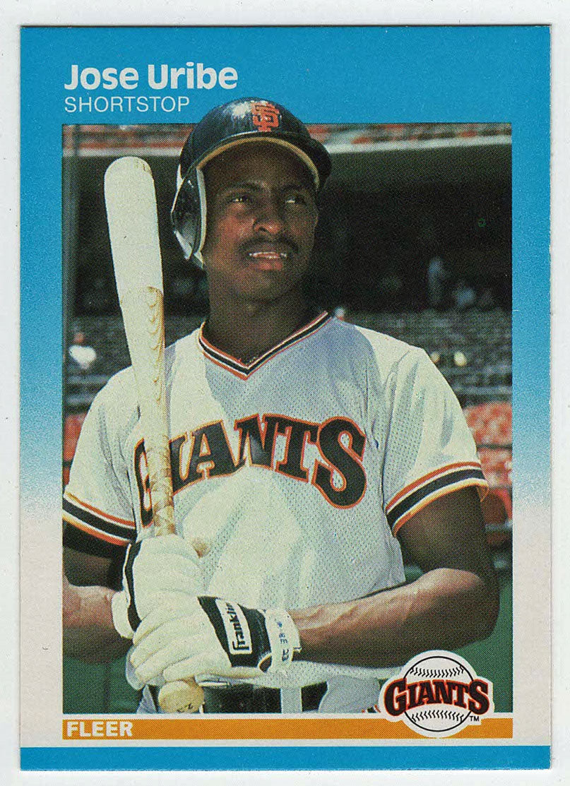 Jose Uribe - San Francisco Giants (MLB Baseball Card) 1987 Fleer # 286 Mint