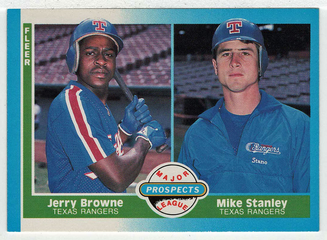 Mike Stanley RC - Jerry Browne RC - Texas Rangers - Prospects (MLB Baseball Card) 1987 Fleer # 647 Mint