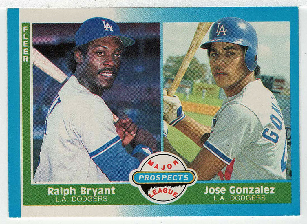 Jose Gonzalez RC - Ralph Bryant RC - Los Angeles Dodgers - Prospects (MLB Baseball Card) 1987 Fleer # 649 Mint