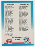 Checklist - Reds - Blue Jays - Indians - Giants (MLB Baseball Card) 1987 Fleer # 656 Mint