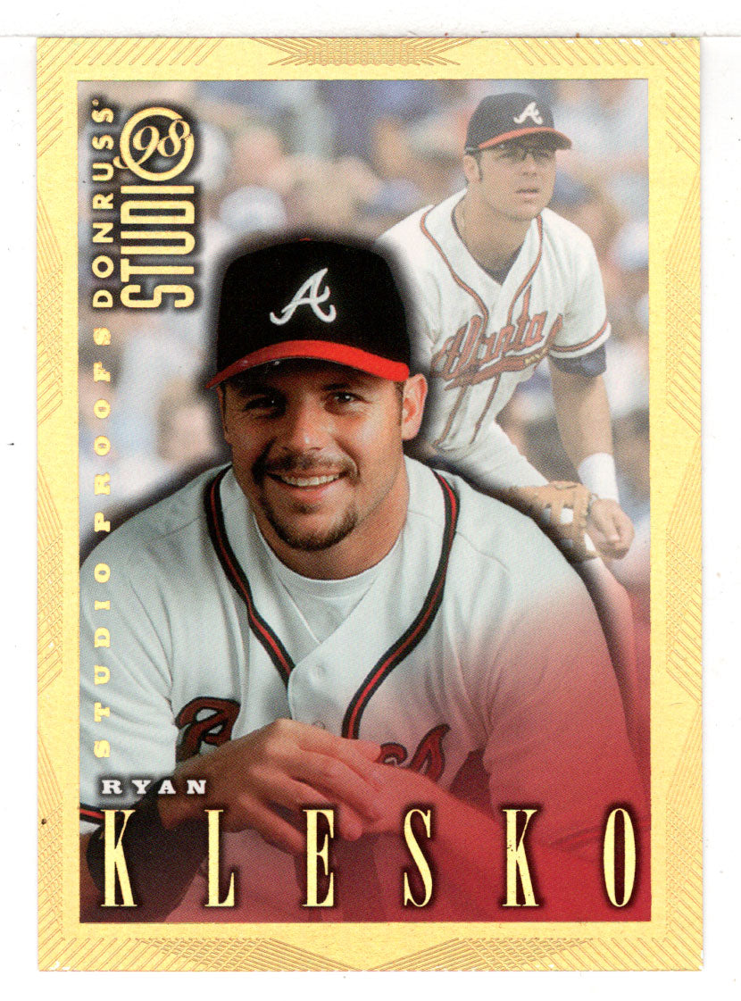 Ryan Klesko 42/300 - Atlanta Braves - Gold Proofs (MLB Baseball Card) 1988 Donruss Studio # 158 Mint