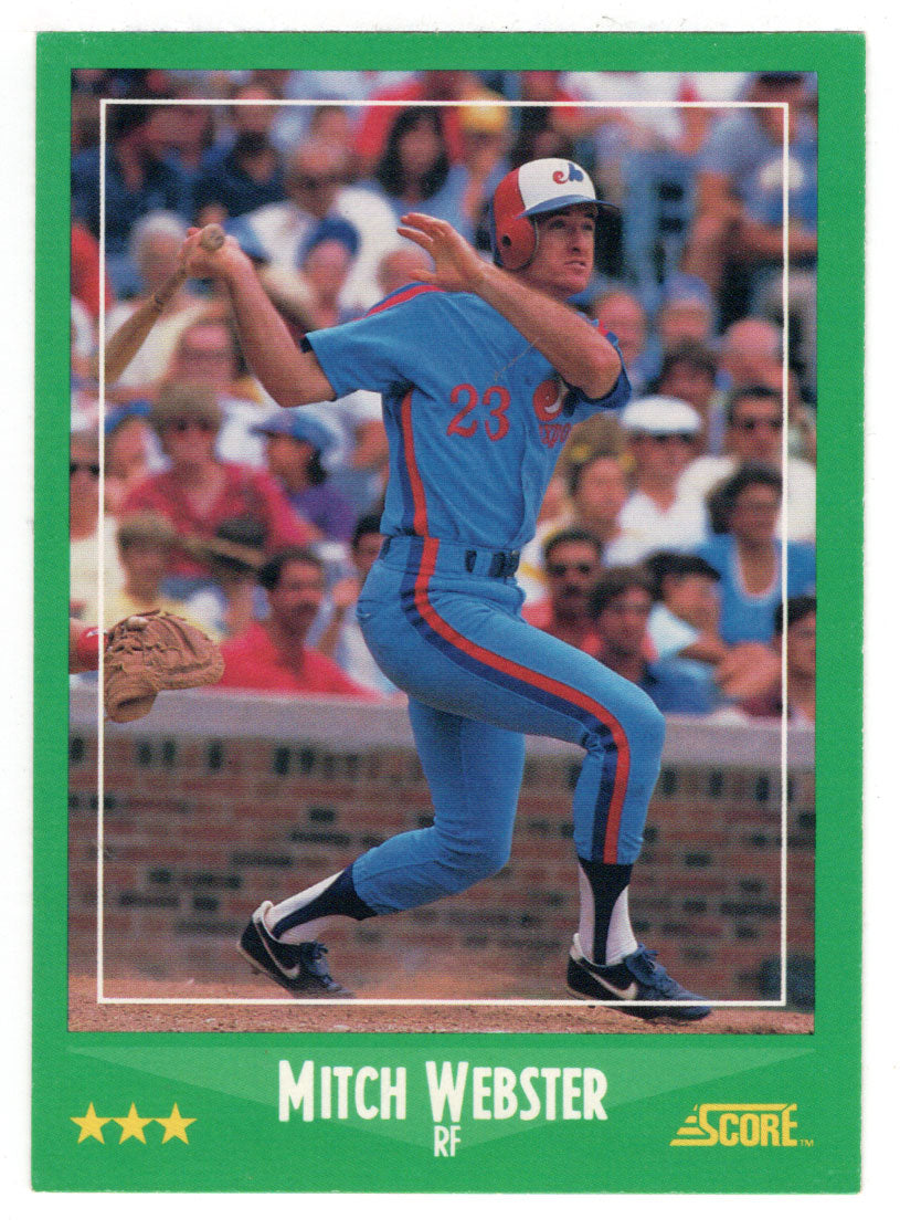 Mitch Webster - Montreal Expos (MLB Baseball Card) 1988 Score # 345 Mint