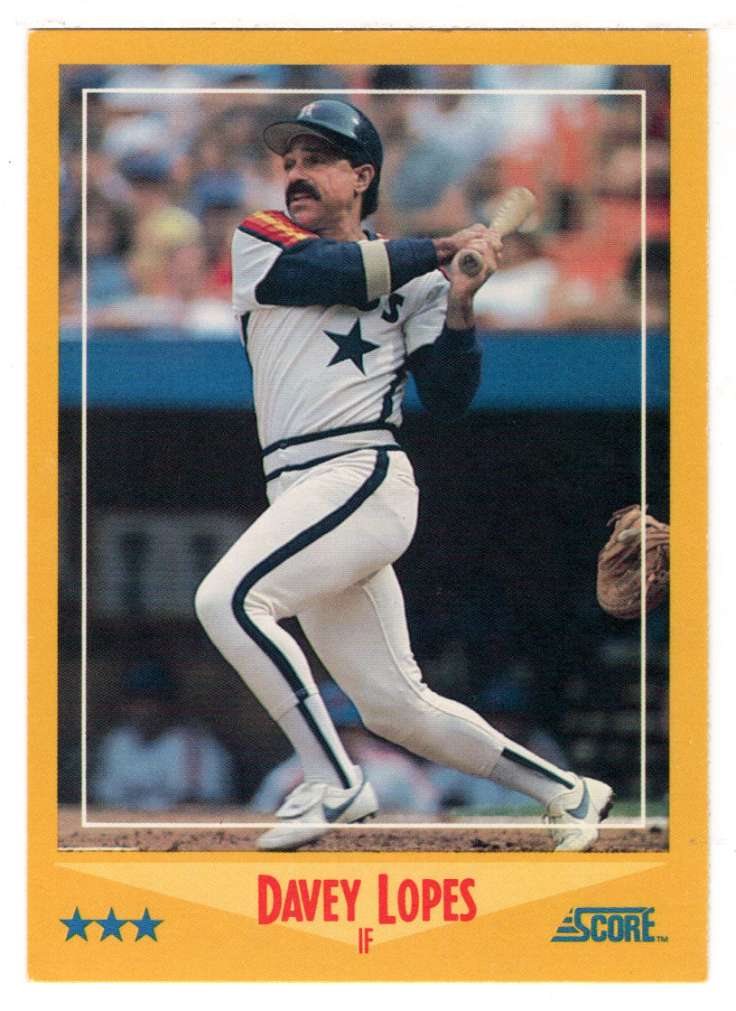 Davey Lopes - Houston Astros (MLB Baseball Card) 1988 Score # 489 Mint