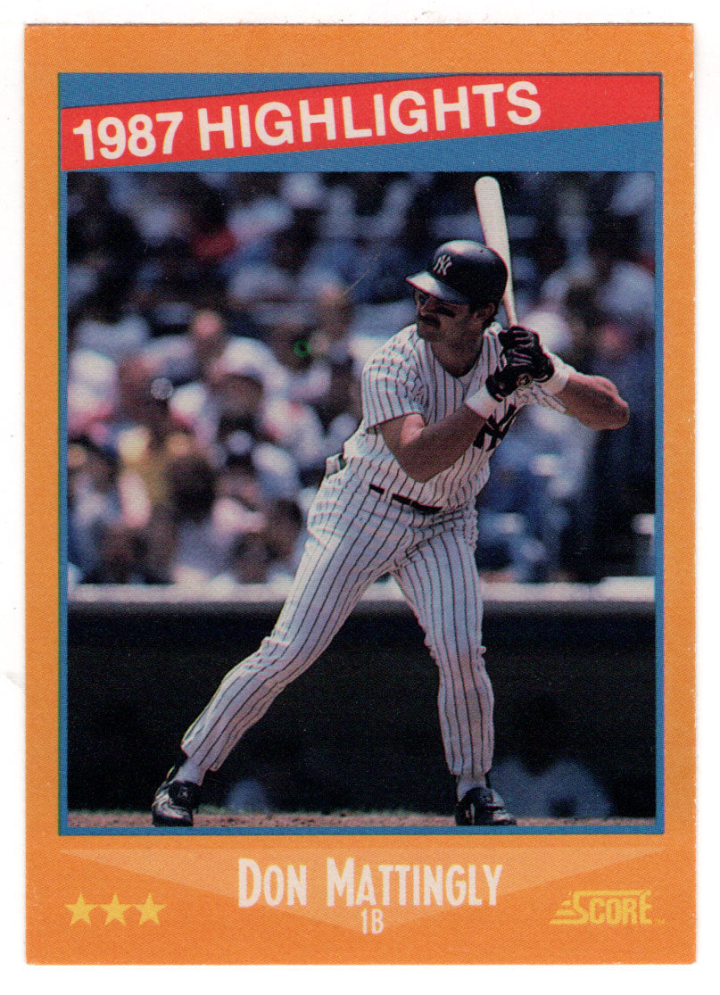 Don Mattingly - New York Yankees - 1987 Highlights (MLB Baseball Card) 1988 Score # 658 Mint