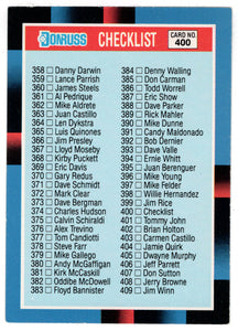 Checklist # 5 - # 348 - # 467 (MLB Baseball Card) 1988 Donruss # 400 Mint