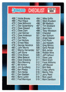 Checklist # 6 - # 468 - # 577 (MLB Baseball Card) 1988 Donruss # 500 Mint