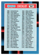 Checklist # 6 - # 468 - # 577 (MLB Baseball Card) 1988 Donruss # 500 Mint