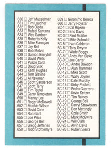 Checklist # 7 - # 578 - # 660 - BC Cards (MLB Baseball Card) 1988 Donruss # 600 Mint