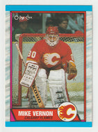 Mike Vernon - Calgary Flames (NHL Hockey Card) 1989-90 O-Pee-Chee # 163 Mint