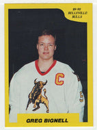 Greg Bignell - Belleville Bulls (OHL Hockey Card) 1989-90 7th Inning Sketch # 86 Mint