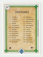 Load image into Gallery viewer, Checklist - Star Rookies (MLB Baseball Card) 1989 Upper Deck # 27 Mint
